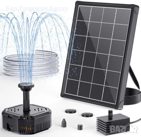 Нова водна помпа 4W соларен фонтан POPOSOAP с филтър за градина и поилка