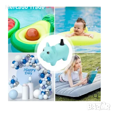 Електрическа помпа за балони Mercado Trade, Тюркоазено куче, снимка 5 - Аксесоари за велосипеди - 50181772