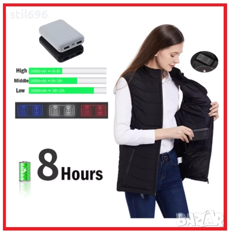 ЕЛЕК С ЕЛЕКТРИЧЕСКО НАГРЯВАНЕ, 25 ЗОНИ ЗА НАГРЯВАНЕ ЧРЕЗ Power Bank БАТЕРИЯ - 3 НАСТРОЙКИ НА ТЕМПЕРА, снимка 6 - Други - 51783907