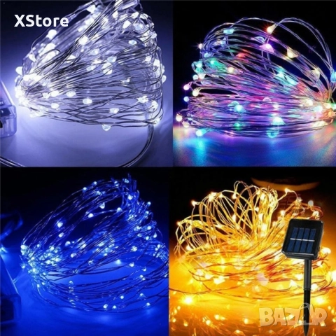 Гирлянд с лед лампички и соларен панел, 10 метра, снимка 6 - Други - 51957009