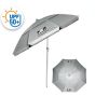 Морски чадър ветроустойчив сребрист черен UPF 50+ алуминиева рамка - 2м, снимка 1