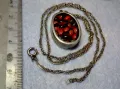 СТАР СРЕБЪРЕН МЕДАЛЬОН Със ЗЪРНА на Ormosia coccinea / wayruru За КЪСМЕТ с ВЕРИЖКА СРЕБРО 925 29143, снимка 9