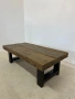 Масивна дървена холна маса с метални крака , снимка 1