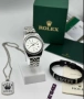 Комплект часовник,гривна и колие Rolex , снимка 6