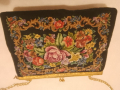 Викторианска дамска чанта с  Антична чанта Petit Point от 1900 г. Малка чанта с богато украсена злат, снимка 12