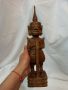 Дървена фигура ретро, тайландски храмов пазач, резбована фигура от тиково дърво , снимка 4
