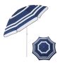 Плажен чадър - синьо тъмносиньо и бяло - 2 м, снимка 1