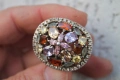 Дамски сребърен пръстен с полускъпоценни камъни, снимка 11