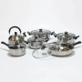 Комплект от 12 части за всяка кухня. 3бр тенджери, тиган, касерола и чайник и капаци, снимка 3