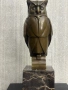 Уникална Бронзова Сова Art Deco – Оригинална Френска Скулптура, Cezaro, снимка 1
