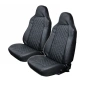 Комплект 2 бр. универсална тапицерия за предни седалки - еко кожа, черна, снимка 2