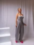 Дамски сив гащеризон с коланче, снимка 3