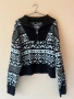 Дамска плетена блуза с цип отпред в черно и бяло 🖤🤍🖤🤍🖤🤍🖤🤍🖤🖤, снимка 1