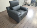 Италиански сив кожен фотьойл Ancona, снимка 9