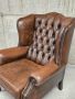 Кресло от естествена кожа в стил Честърфийлд, снимка 2