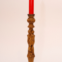 Свещник "Византийска колона" машинна дърворезба, снимка 2 - Други ценни предмети - 45071084