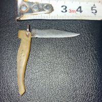Нова миниатюрна ножка острие с кокалена дръжка ръчно изработена, снимка 1 - Ножове - 45846657