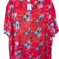 Мъжка риза с флорални елемнти H&M, 100% вискоза, Червена, XL, снимка 1 - Ризи - 45780667