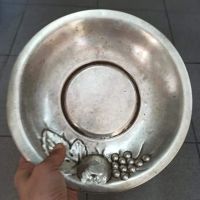 Стара сребърна чиния ,ръчна изработка ,проба 800 Lavоrato a mano-Ръчна изработка-236 грама, снимка 1 - Колекции - 45416995