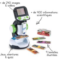 Детски микроскоп Vtech GENIUS XL, увеличение 200Х, с комплект аксесоари, снимки и видеоклипове , снимка 6 - Образователни игри - 45900273