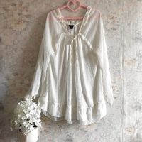 Елегантна нежна бяла туника блуза за бременни бременна H&M MAMA р. L-XL, снимка 3 - Дрехи за бременни - 45713606