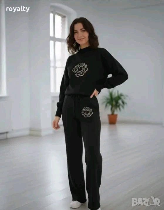 Черен Дамски Комплект Фино Плетиво , снимка 1