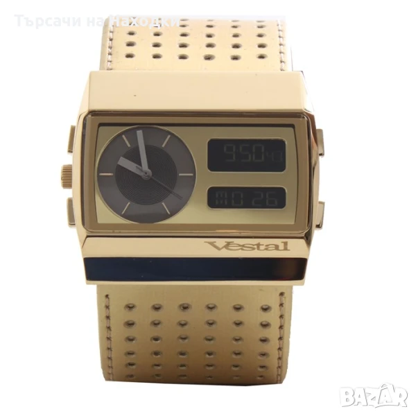 Мъжки часовник Vestal Monte Carlo Leather Gold златист кожен, снимка 1
