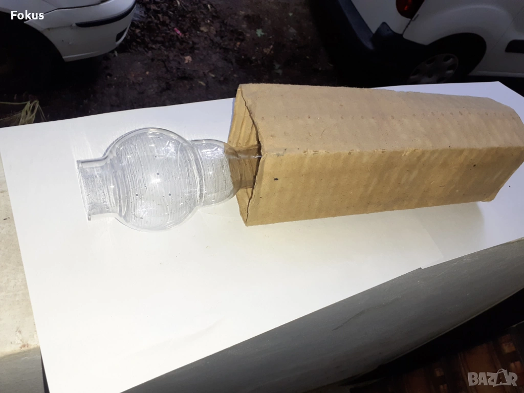 Лампено шише - калиево стъкло за газена лампа, снимка 1