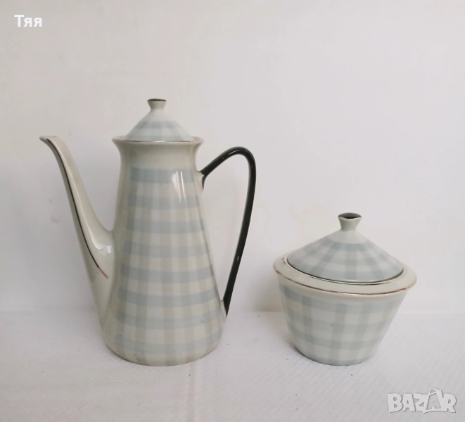 Порцеланови чайник и захарница СИП, снимка 1
