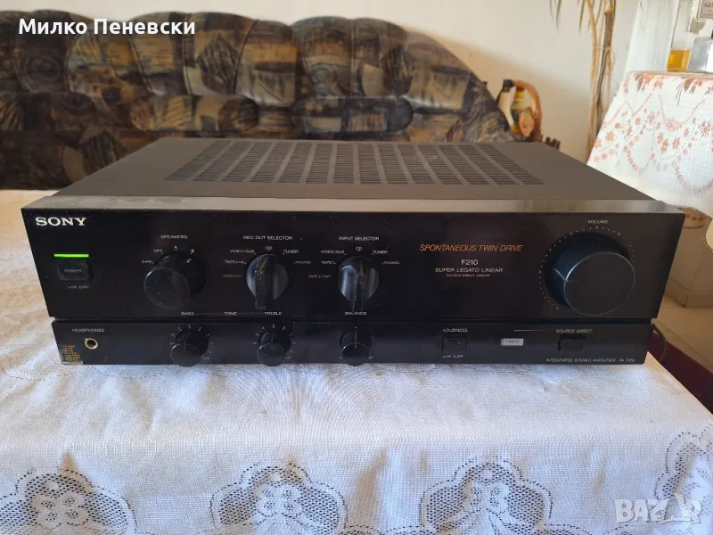 SONY TA F 210  HI FI   STEREO AMPLIFIER.  POWER  2 .57 W. 8 OHM.,2.80 w. 4 OHM., снимка 1