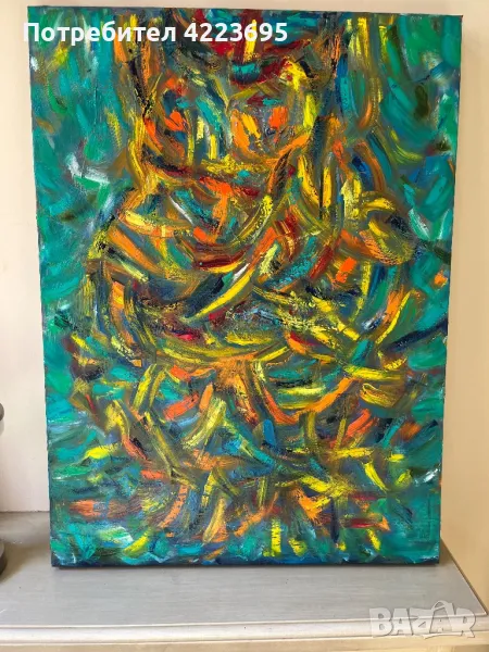 Изгодно - маслени бои, широка дървена подрамка, снимка 1