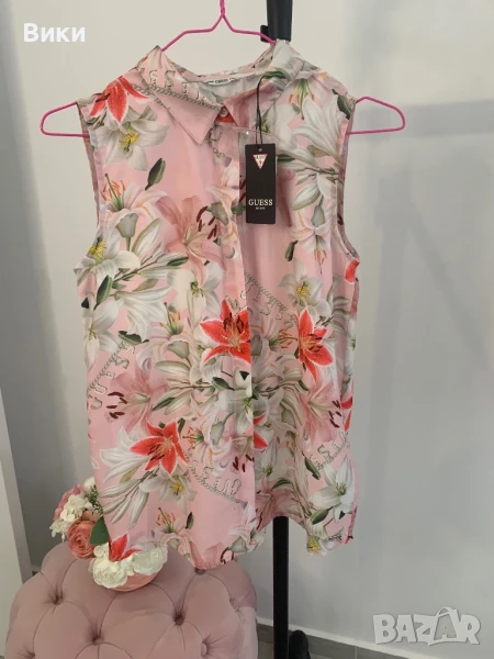 Риза Guess нова с етикет за 16г, но е подходяща и за XS и S, снимка 1