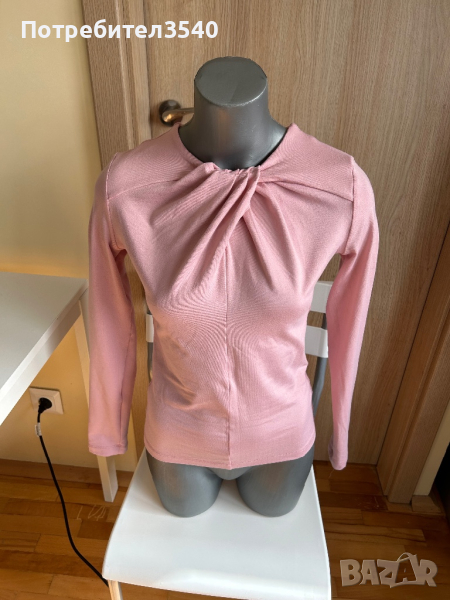 Дамска розова блуза с дълъг ръкав, снимка 1