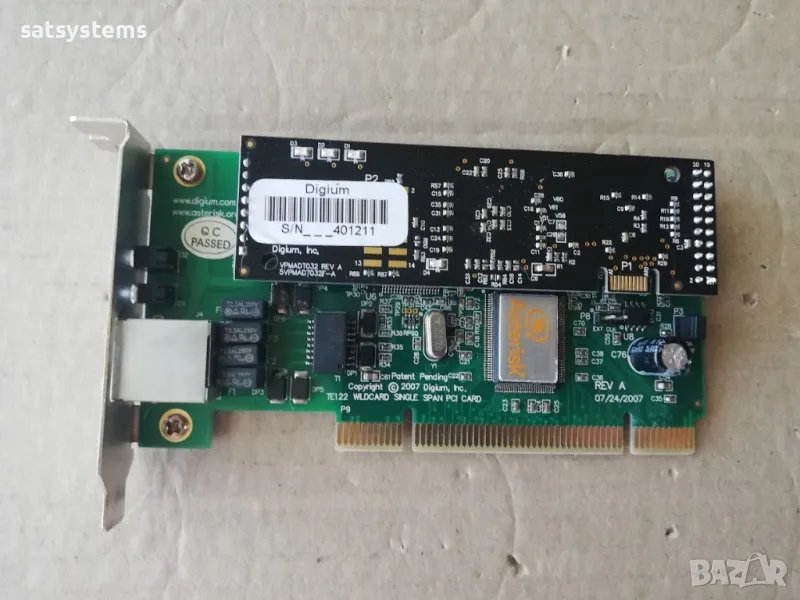 Digium Wildcard TE122 Single Span PCI Card+ECHO MODULE, снимка 1