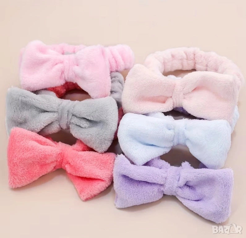 Лента за глава сива и розова , снимка 1