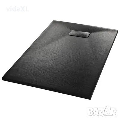 vidaXL Душ корито, SMC, черно, 100x80 см（SKU:144781）, снимка 1