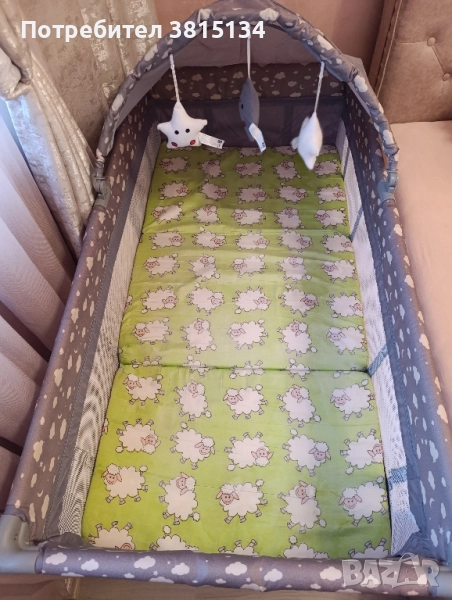 Сгъваема кошара на две нива с включен матрак, снимка 1