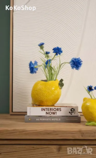 Кашпа "Лимон-15х13х12 см./керамична кашпа/саксия/керамична саксия, снимка 1