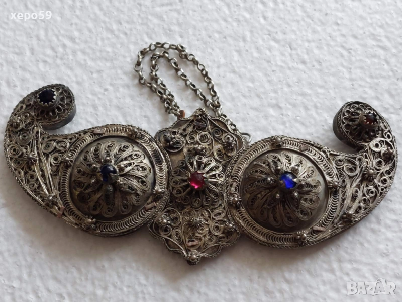 Сребърна високопробна филигранна пафта-пафти,, снимка 1