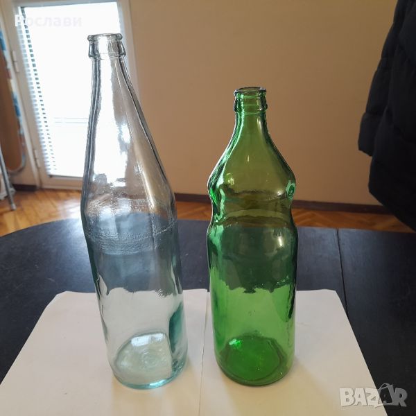 137. Празни стъклени бутилки 1 литър - два вида, снимка 1