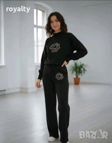 Черен Дамски Комплект Фино Плетиво 