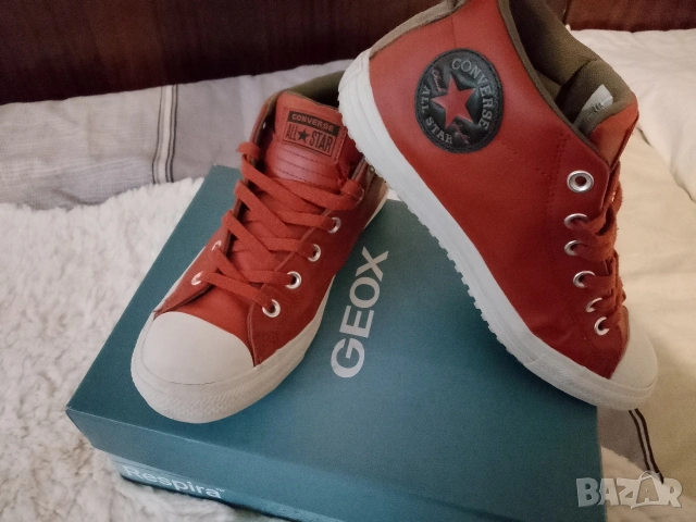 Кожени кецове Converse, снимка 3 - Кецове - 53756942