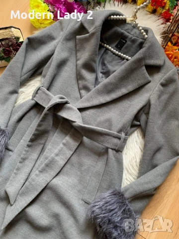 Сиво палто Calliope, снимка 2 - Палта, манта - 50999891