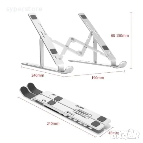 Поставка за лаптоп 17” Orico PFB-A23 Черна Сгъваема Ергономична Регулируем наклон 15 - 45°, снимка 1 - Лаптоп аксесоари - 40269784