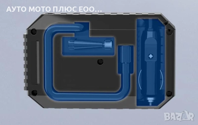 Kомпресор с манометър за помпене на гуми - 12V/ 60W/ 90 PSI, снимка 5 - Аксесоари и консумативи - 53296552