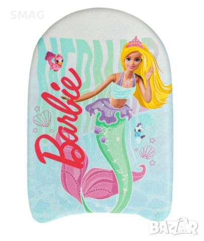 Детска дъска за плуване Kids Blue Barbie Mermaid 45x29cm, снимка 1 - Водни спортове - 46255465