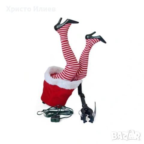 Декорация за коледна елха подвижни крака на дядо коледа или елф жена, снимка 3 - Декорация за дома - 53764354