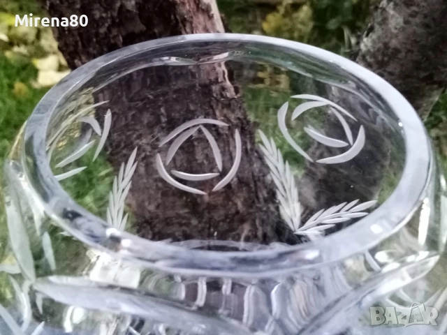 Огромна кристална ваза - СССР, снимка 3 - Вази - 52507177