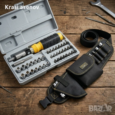 Комплект инструменти AIWA в кутия 41 части + Подарък Многофункционална работна чанта за инструменти 