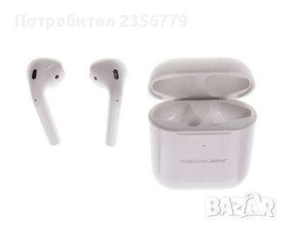 Бели  безжични  bluetooth слушалки, снимка 1 - Bluetooth слушалки - 45648436